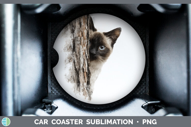 GorgeousCats Tree Peek Car Coaster design.