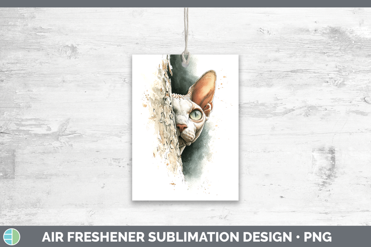 Sphynx Cats Tree Peek Air Freshener Sublimation Design