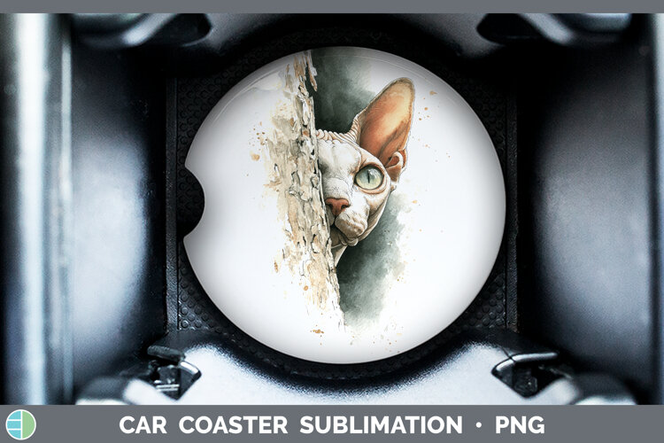 GorgeousCats Tree Peek Car Coaster design.