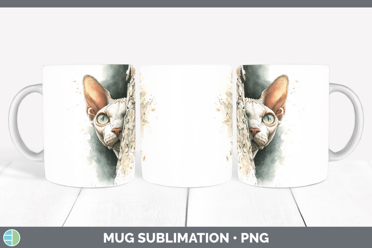 GorgeousCats Tree Peek Mug Wrap design.