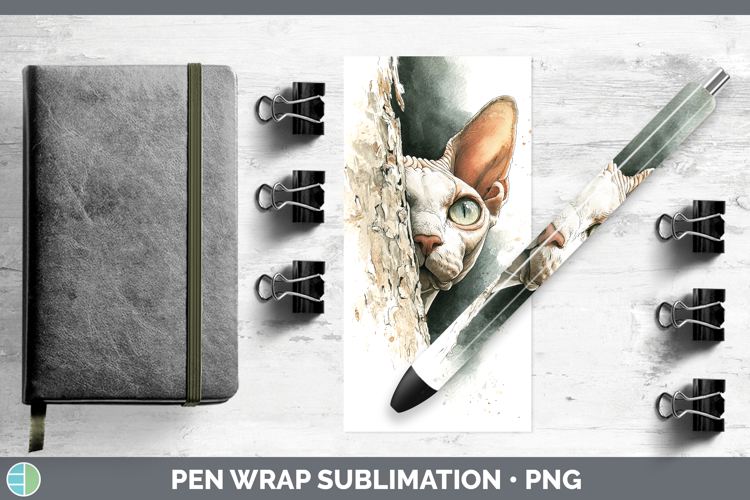 Sphynx Cats Tree Peek Pen Wrap Sublimation Design