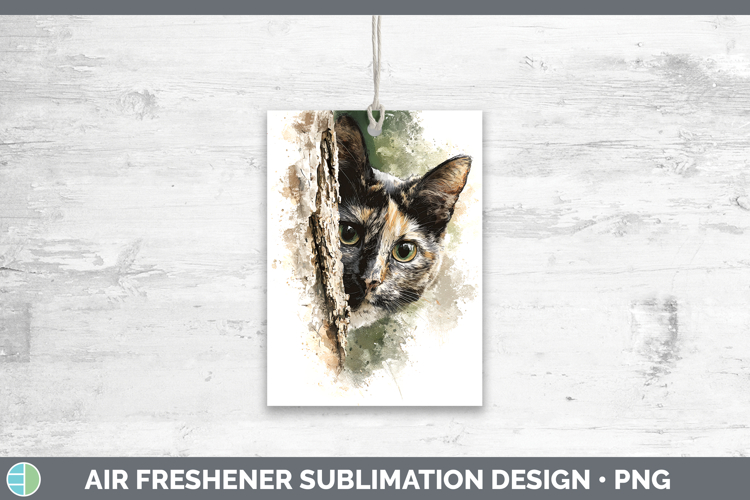Tortoiseshell Cats Tree Peek Air Freshener Sublimation Desig