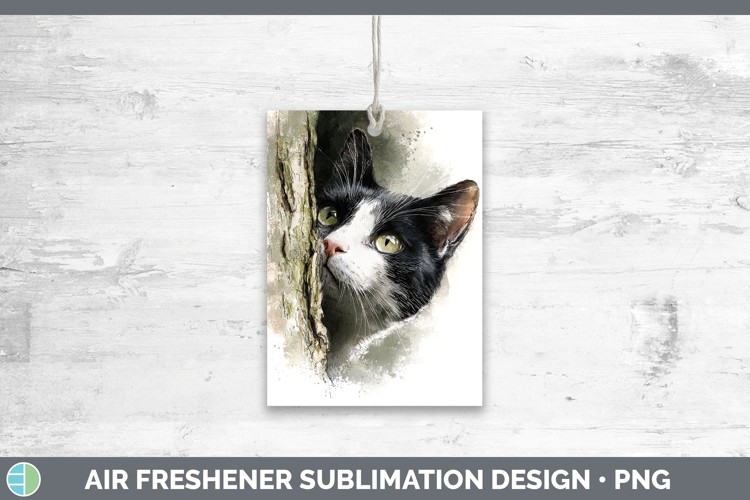 Tuxedo Cats Tree Peek Air Freshener Sublimation Design