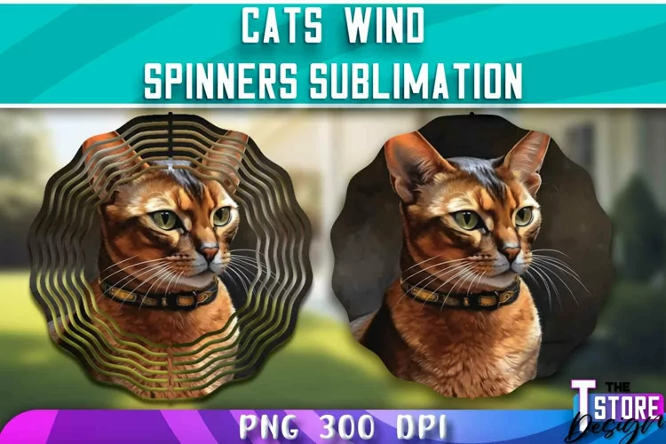Cats Wind Spinners Sublimation | Cats 300 DPI | PNG Design