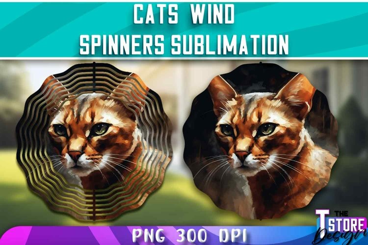 Cats Wind Spinners Sublimation | Cats 300 DPI | PNG Design