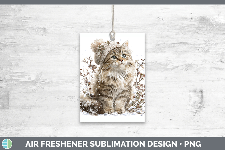 Angora Cats Winter Knit Hat Air Freshener Sublimation Design