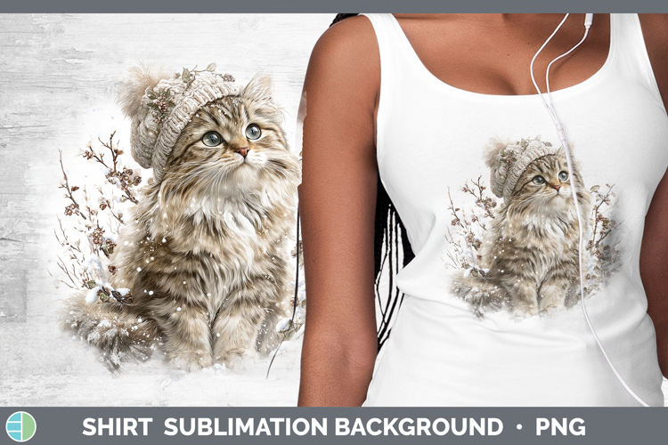 Angora Cats Winter Knit Hat Shirt Sublimation Design