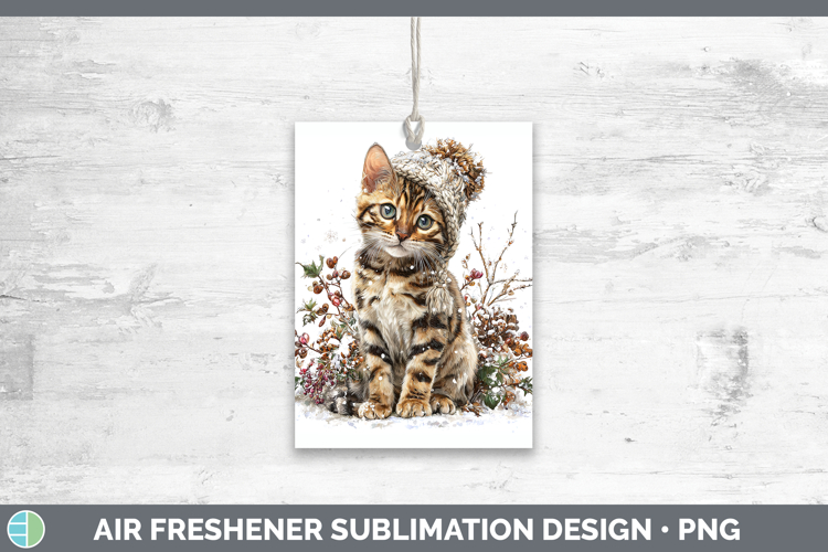 Bengal Cats Winter Knit Hat Air Freshener Sublimation Design
