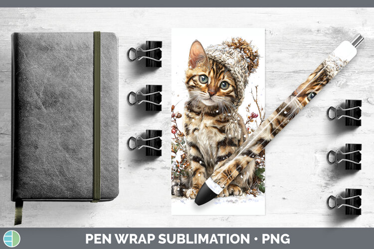 GorgeousCats Winter Knit Hat Pen Wrap design.