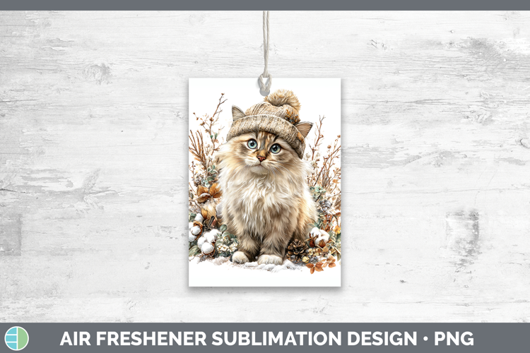 Birman Cats Winter Knit Hat Air Freshener Sublimation Design