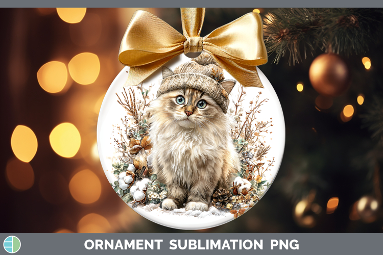 Birman Cats Winter Knit Hat Ornament Sublimation Design
