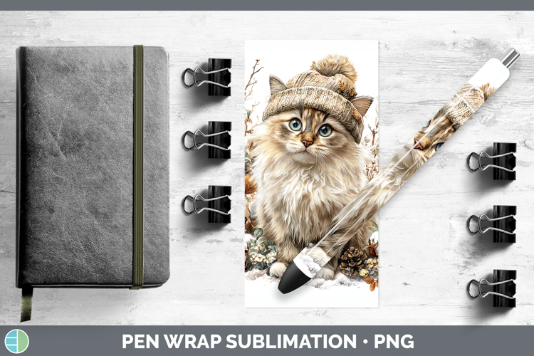 Birman Cats Winter Knit Hat Pen Wrap Sublimation Design