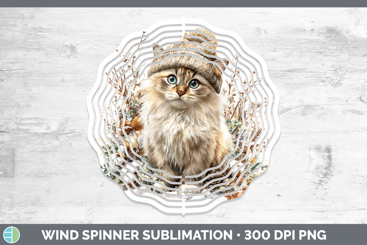 Birman Cats Winter Knit Hat Wind Spinner Sublimation Design