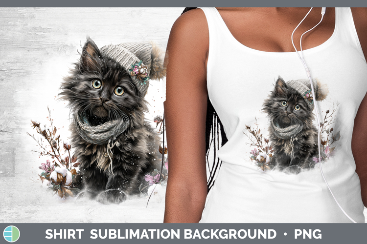 Black Cats Winter Knit Hat Shirt Sublimation Design