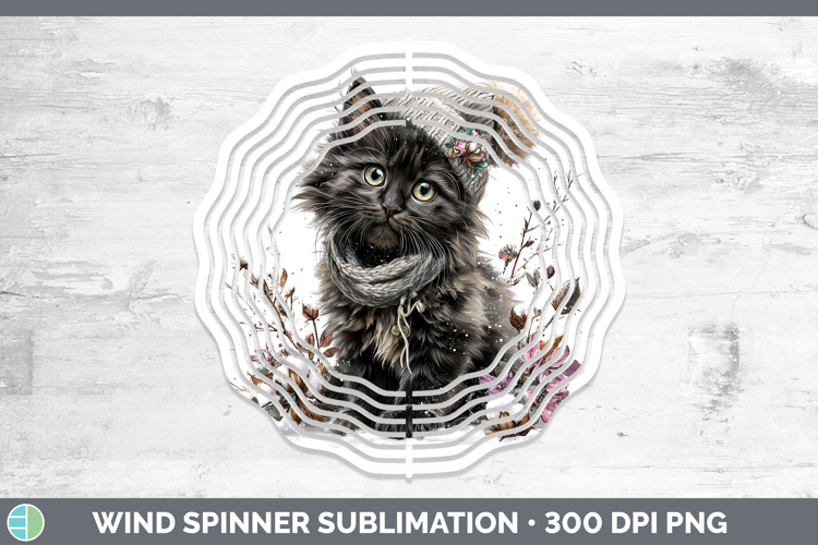 Black Cats Winter Knit Hat Wind Spinner Sublimation Design