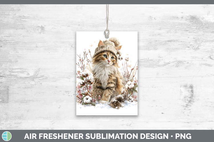 Calico Cats Winter Knit Hat Air Freshener Sublimation Design