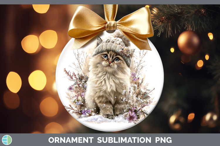 Himalayan Cats Winter Knit Hat Ornament Sublimation Design