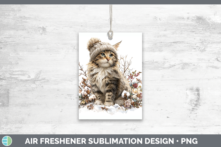 Maine Coon Cats Winter Knit Hat Air Freshener Sublimation De