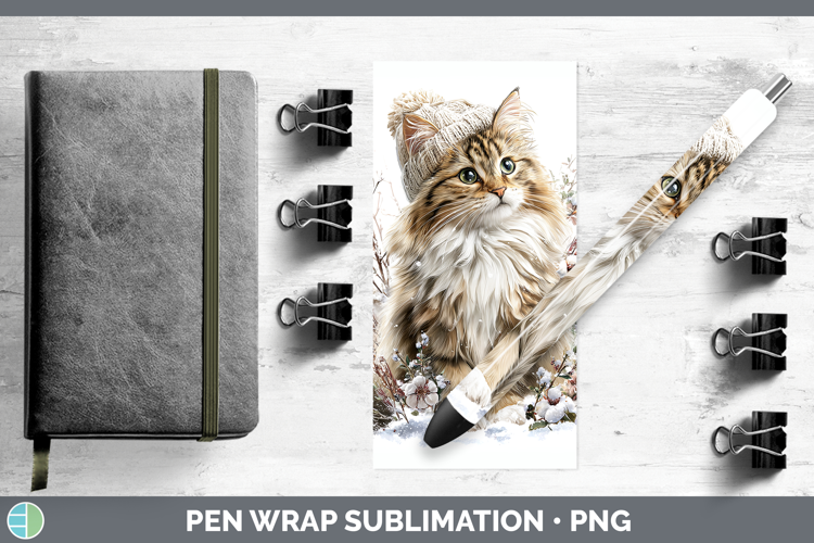 Norwegian Forest Cats Winter Knit Hat Pen Wrap Sublimation D