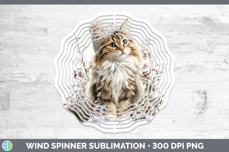 GorgeousCats Winter Knit Hat Wind Spinner design.