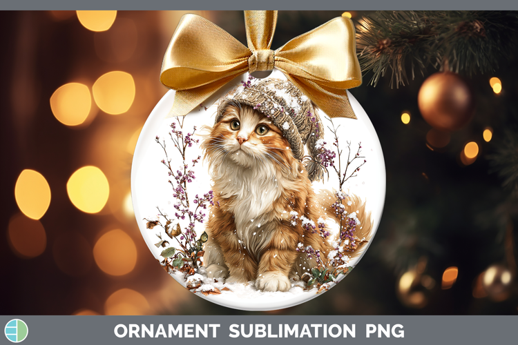 Orange Cats Winter Knit Hat Ornament Sublimation Design