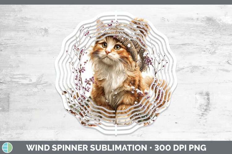 GorgeousCats Winter Knit Hat Wind Spinner design.