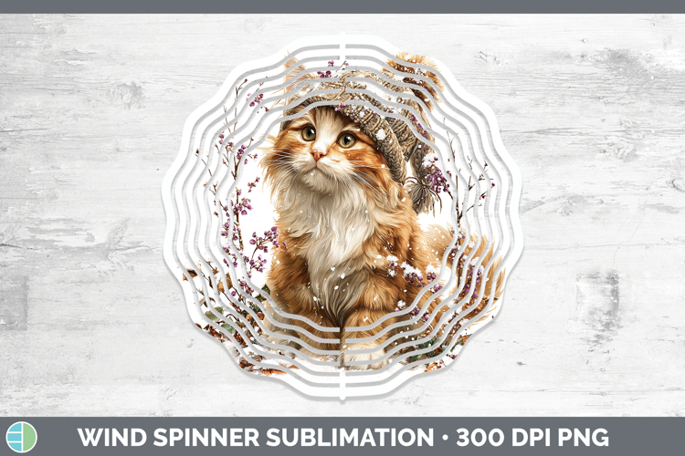 Orange Cats Winter Knit Hat Wind Spinner Sublimation Design