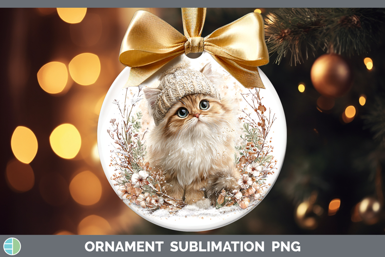 Persian Cats Winter Knit Hat Ornament Sublimation Design