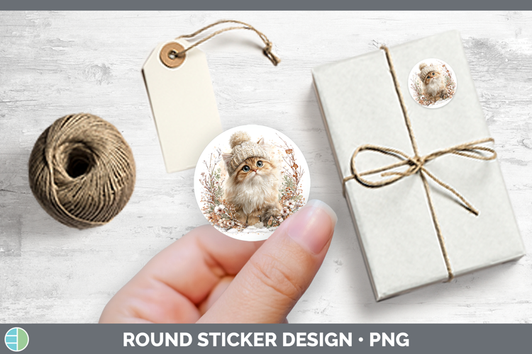 Persian Cats Winter Knit Hat Stickers Design
