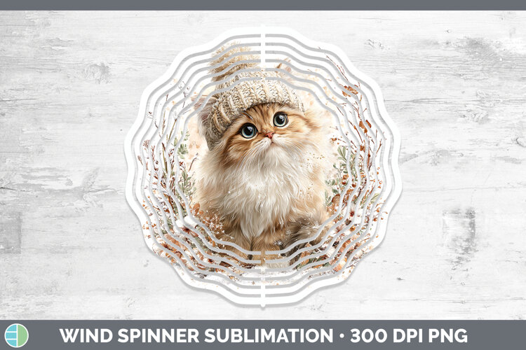 GorgeousCats Winter Knit Hat Wind Spinner design.
