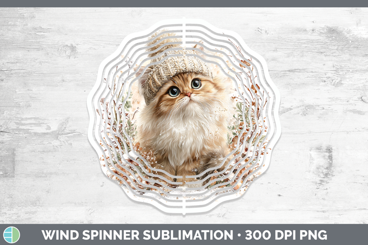 Persian Cats Winter Knit Hat Wind Spinner Sublimation Design