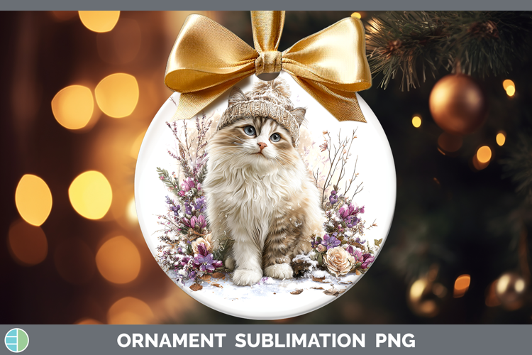 Ragdoll Cats Winter Knit Hat Ornament Sublimation Design