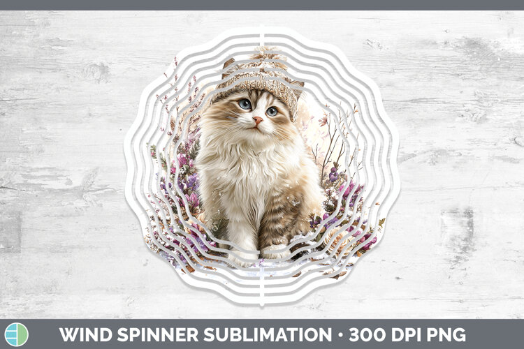 GorgeousCats Winter Knit Hat Wind Spinner design.