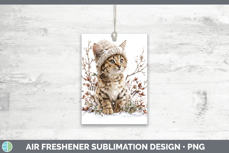 Savannah Cats Winter Knit Hat Air Freshener Sublimation Desi