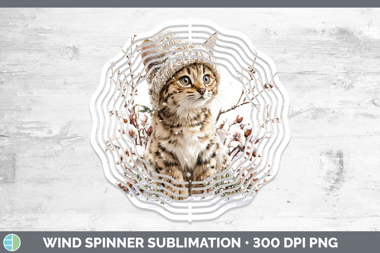 GorgeousCats Winter Knit Hat Wind Spinner design.