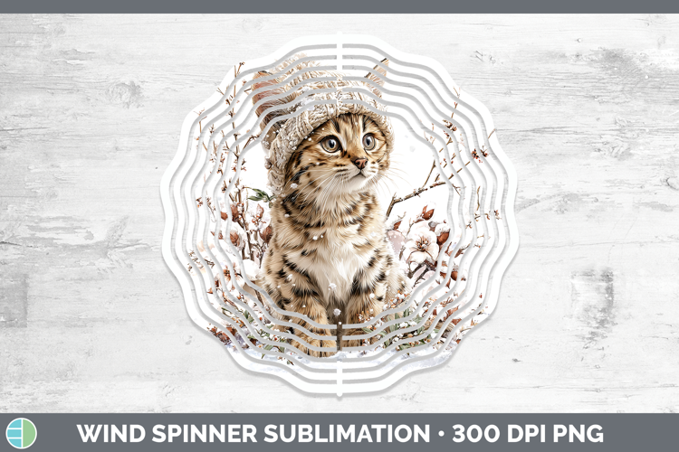 Savannah Cats Winter Knit Hat Wind Spinner Sublimation Desig