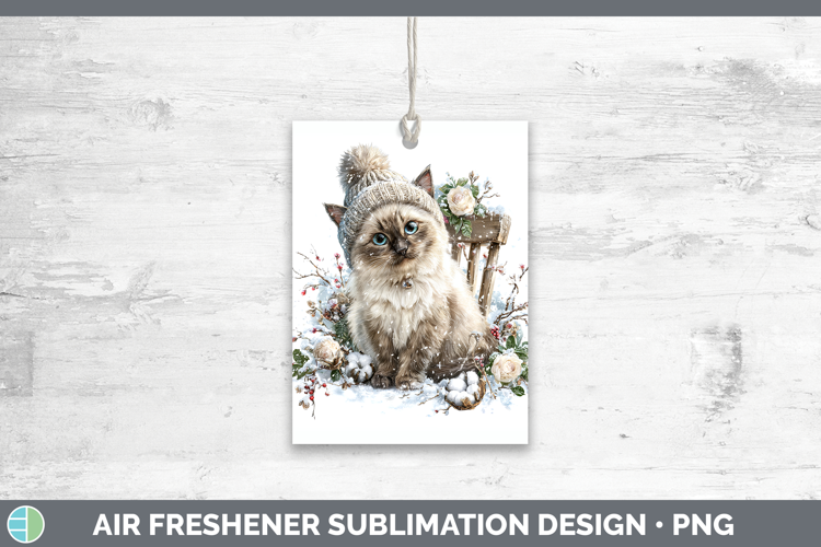 Siamese Cats Winter Knit Hat Air Freshener Sublimation Desig