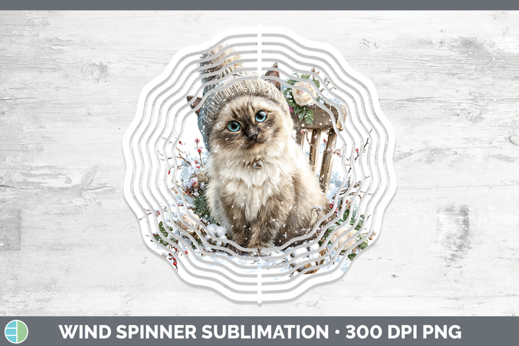 Siamese Cats Winter Knit Hat Wind Spinner Sublimation Design