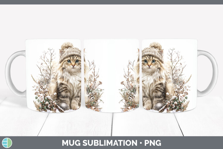 GorgeousCats Winter Knit Hat Mug Wrap design.