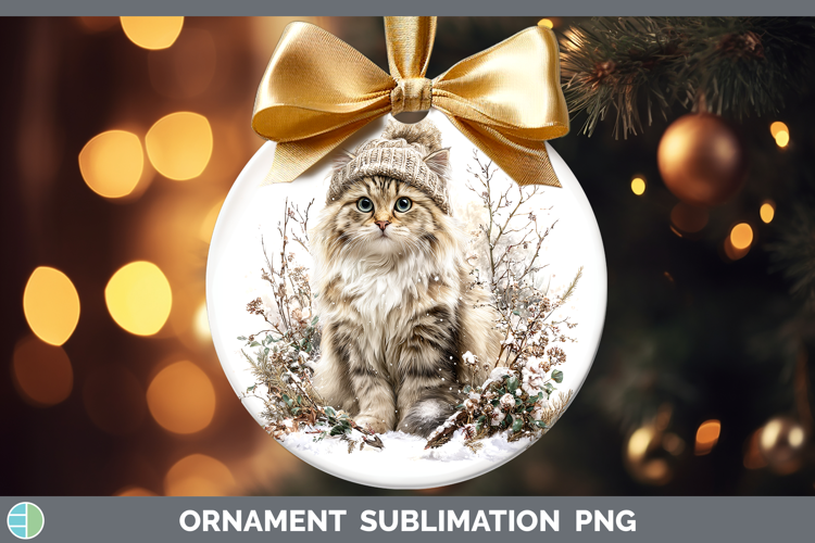 Siberian Cats Winter Knit Hat Ornament Sublimation Design