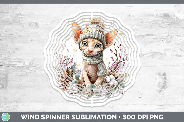 GorgeousCats Winter Knit Hat Wind Spinner design.