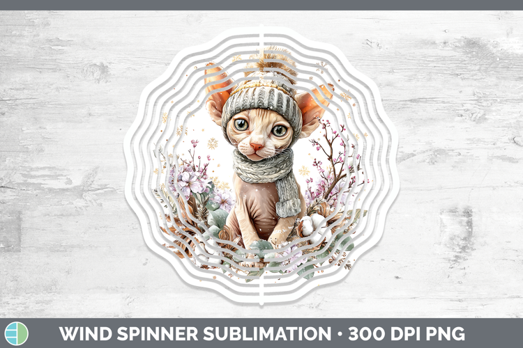 Sphynx Cats Winter Knit Hat Wind Spinner Sublimation Design