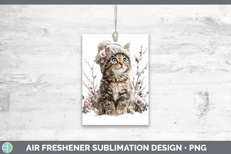 Tabby Cats Winter Knit Hat Air Freshener Sublimation Design