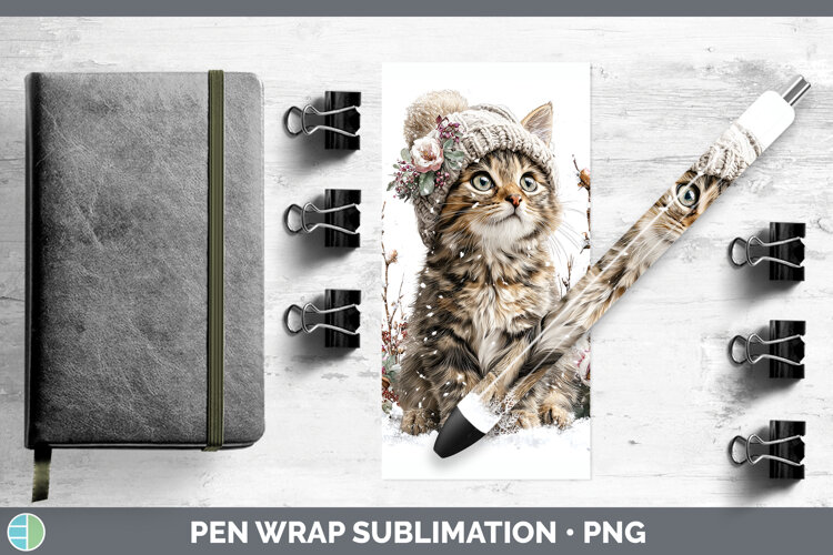 GorgeousCats Winter Knit Hat Pen Wrap design.