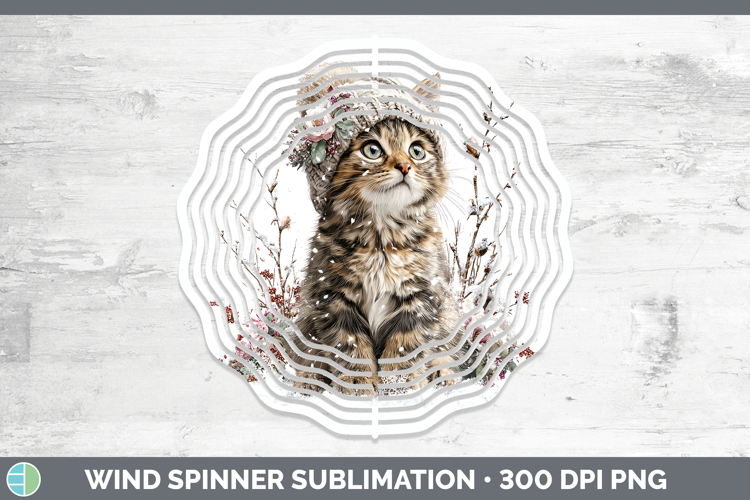 Tabby Cats Winter Knit Hat Wind Spinner Sublimation Design