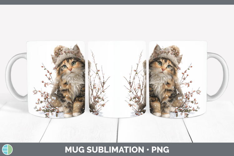 Tortoiseshell Cats Winter Knit Hat Mug Wrap Sublimation Desi