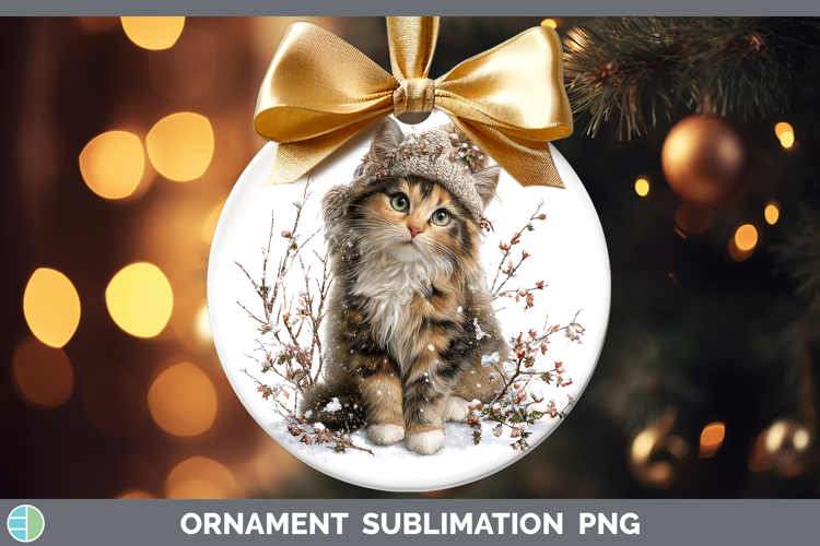 Tortoiseshell Cats Winter Knit Hat Ornament Sublimation Desi