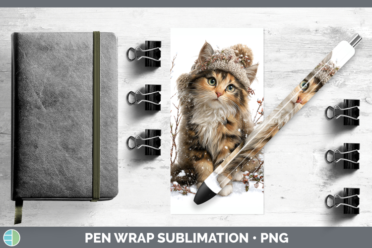 Tortoiseshell Cats Winter Knit Hat Pen Wrap Sublimation Desi