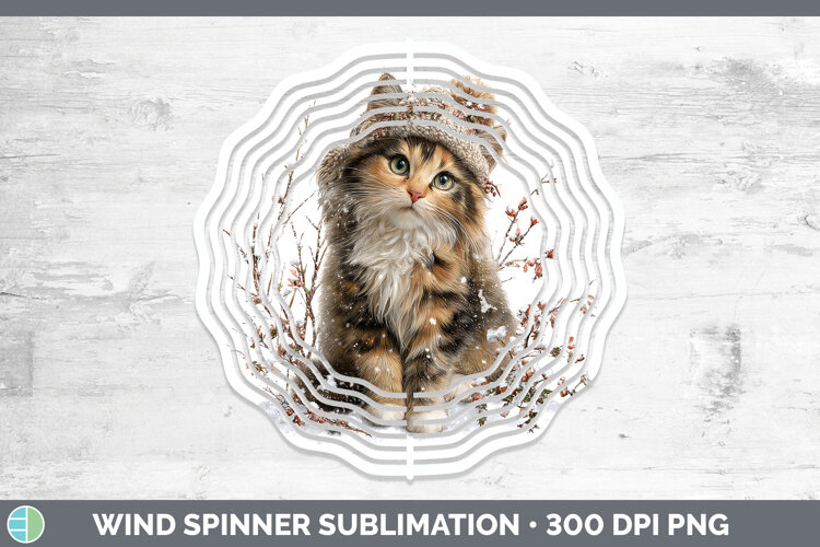 GorgeousCats Winter Knit Hat Wind Spinner design.