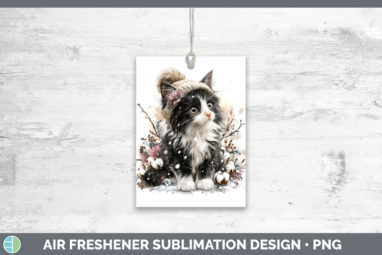 Tuxedo Cats Winter Knit Hat Air Freshener Sublimation Design